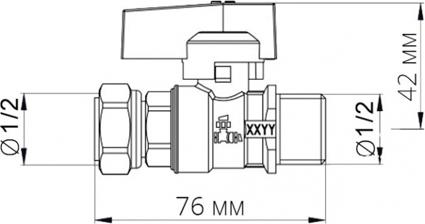 Кран шаровой Bianchi газовый 1/2