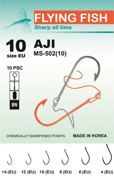 Крючок Flying Fish Aji №10 10 шт. MS-502(10)