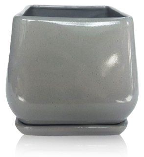 Горщик керамічний Eterna квадратний 2 л (206-16 зелена хвиля) 