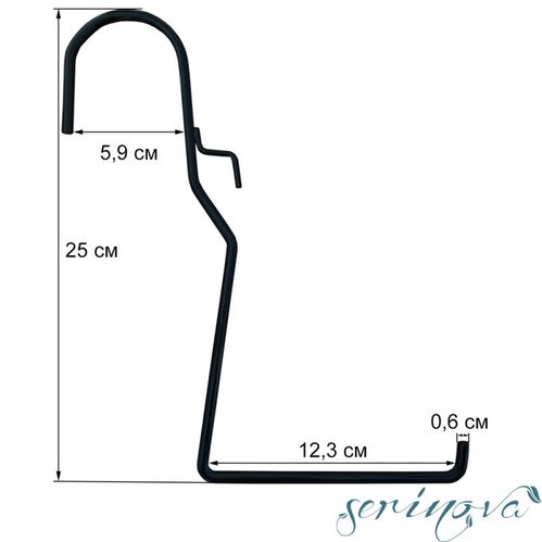 Кронштейн Serinova для балконних горщиків WIRE чорний 