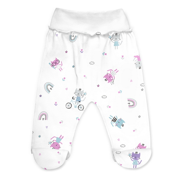 Ползунки ясельные ТМ Софія Кошечки р.56 белый с рисунком 422156 