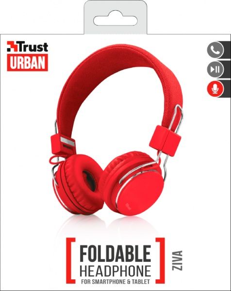 Навушники Trust Urban Ziva Foldable red 