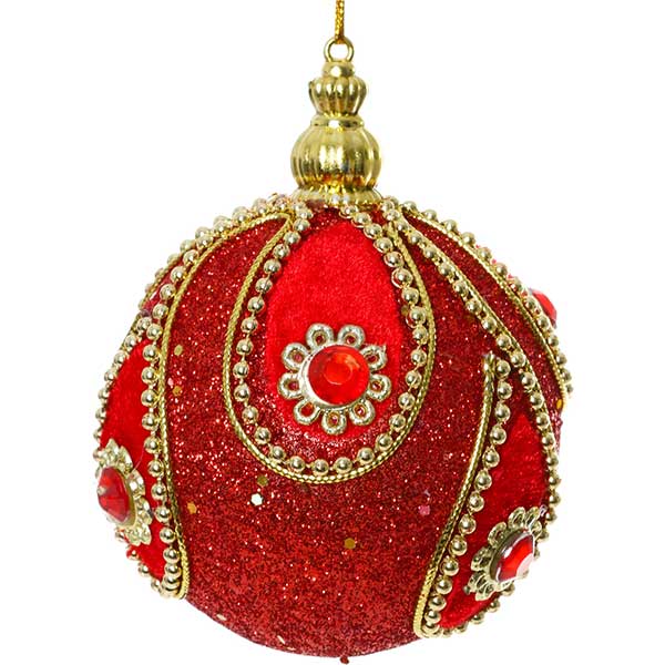 Шарик новогодний Восточная SDA45810R 100 мм