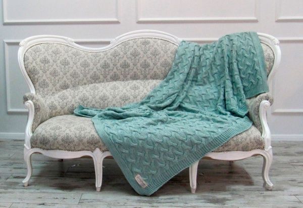 Плед Varanasi 200x220 см мятный SoundSleep 