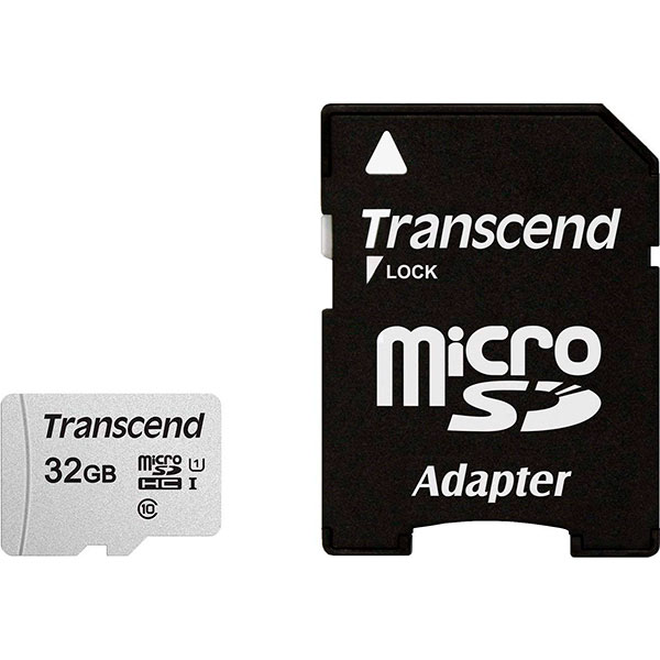 Карта пам'яті Transcend microSDHC 32 ГБ UHS Speed Class 1 (U1)Class 10 (TS32GUSD300S-A) 