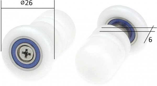 Комплект роликов Deante XKCE1RE02 6 мм 2 шт.