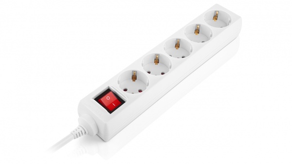 Фильтр-удлинитель Real-el RS-Protect M с заземлением 5 гн. белый 3 м