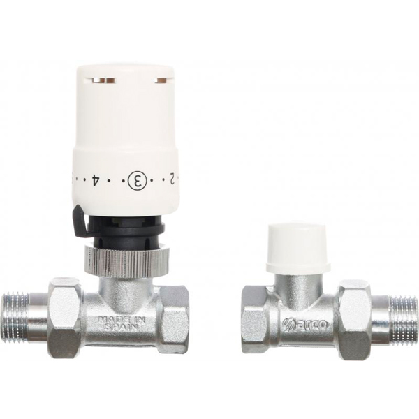 Кран радиаторный Arco КСТ02 прямой + термоголовка