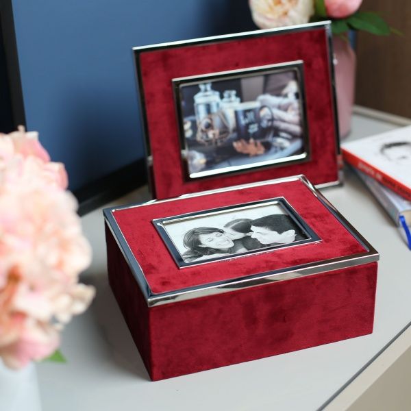 Сундучок для мелочей бордовая 24,8x19 см