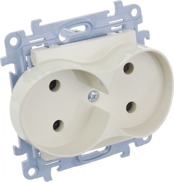 Розетка двойная без заземления Simon 10 без шторок кремовый CG2M.01/41