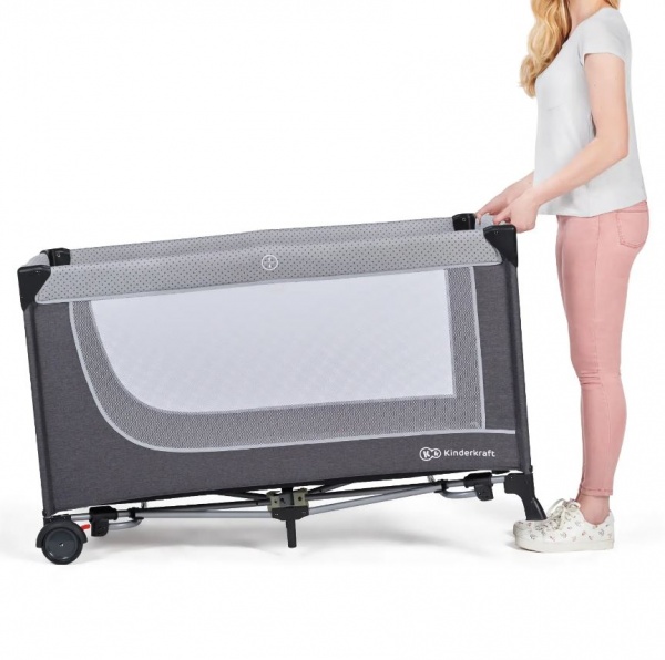 Манеж-ліжко Kinderkraft Leody Grey KCLEOD00GRY0000