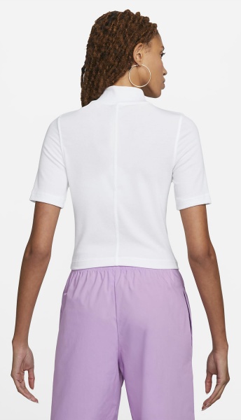 Футболка Nike W NSW ESSNTL RIB MOCK SS TOP DV7958-100 р.XL белый