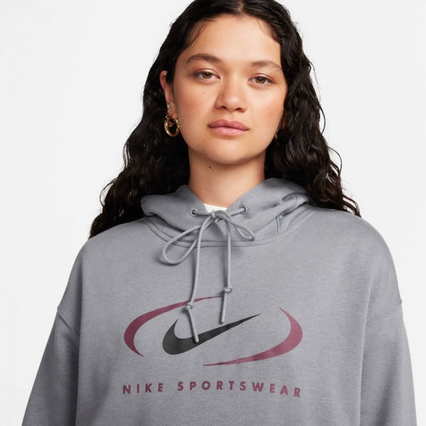 Джемпер Nike W NSW FLC OS PO HDY SWSH FN7698-084 р.XL сірий