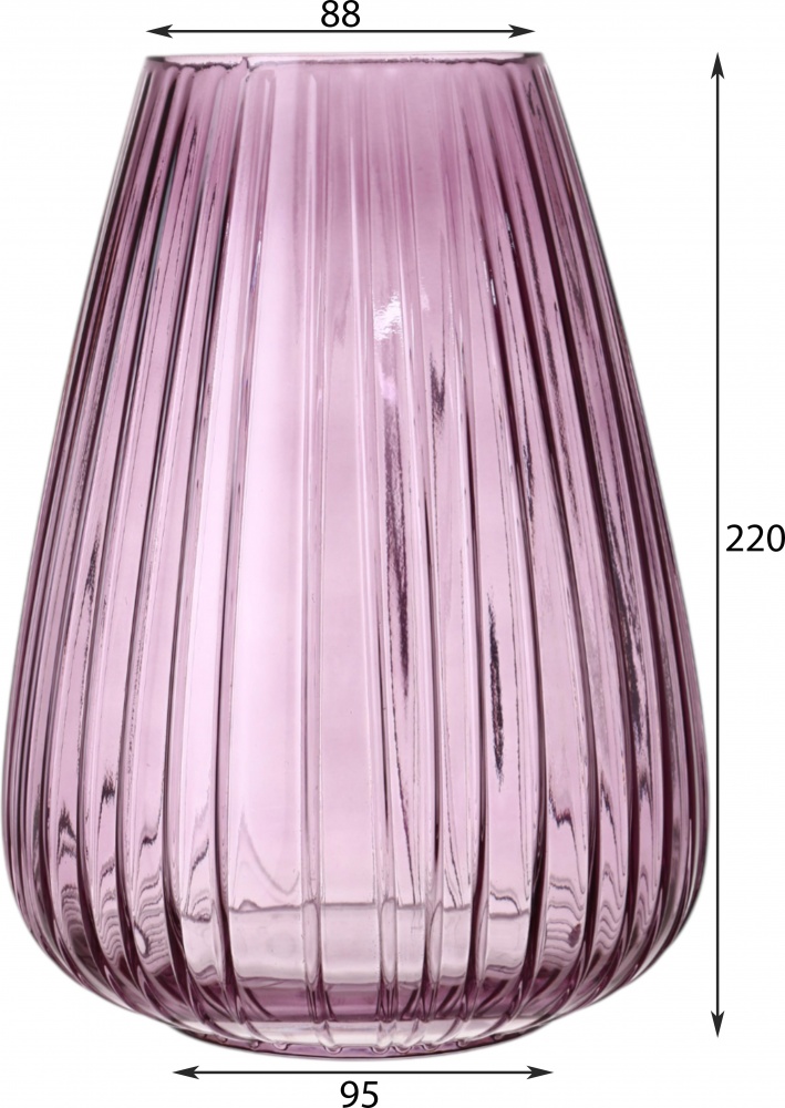 Ваза скляна Sensio Drops 22,5 см фіолетова JY-913DFX01C