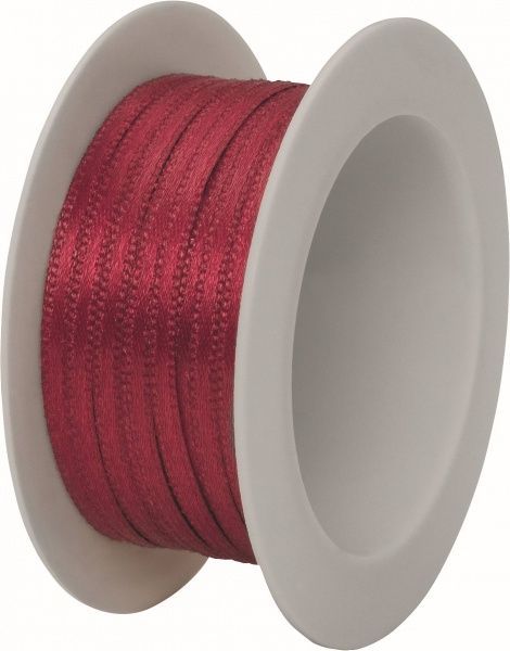 Стрічка декоративна STEWO сатинова Satin spool 0,3 см 5 м бордовий 