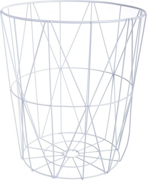 Стол-корзина Сканди 35х35х39 см натуральное дерево с белым 