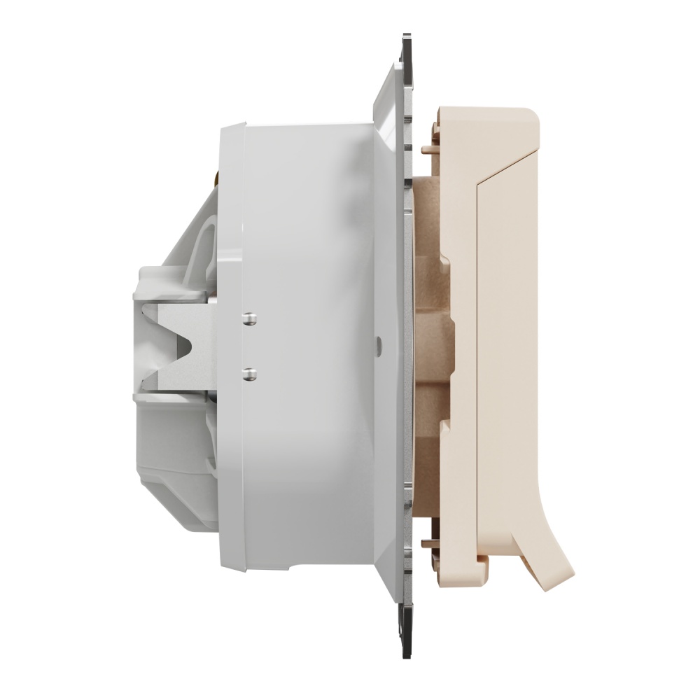 Розетка силова із заземленням Schneider Electric Sedna Design зі шторками з кришкою бежевий SDD212024