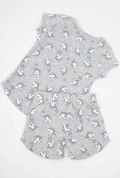 Костюм для дівчаток Luna Kids Unikorn р.122-128 світло-сірий із принтом 0033/12013 