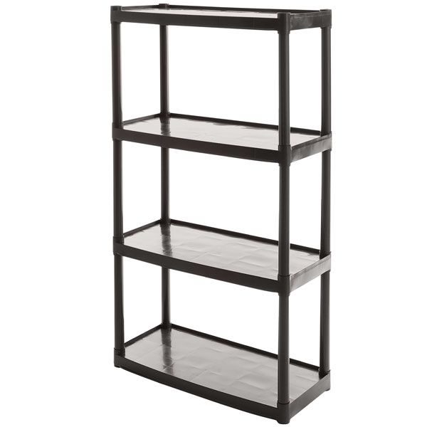 Стеллаж пластиковый Алеана 82х37х137 см черный