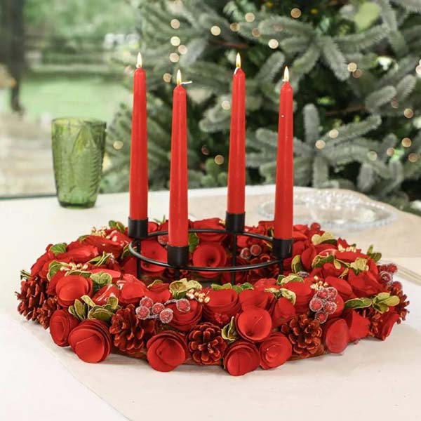 Набор конусных свечей 245/24, 10шт, Красный Bolsius