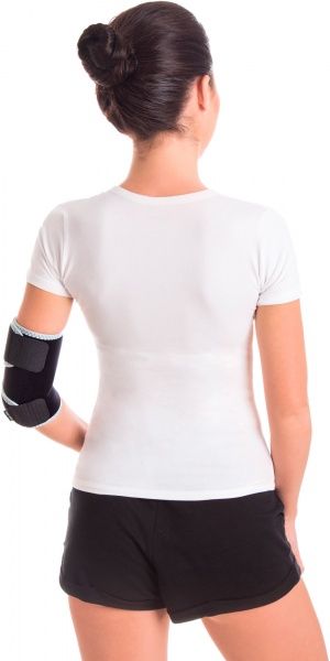 Супорт ліктя Торос-Груп р. 33 см Тип 600 неопреновий універсальний чорний/сірий