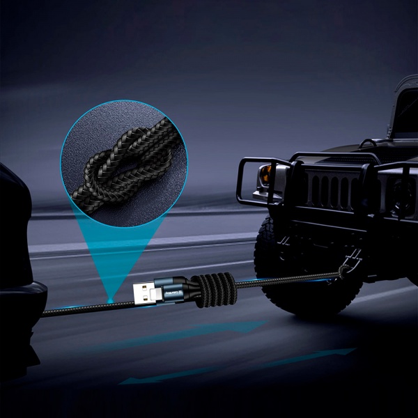 Кабель ColorWay USB - Apple Lightning (nylon) 2.4 А 1 м чорний (CW-CBUL045-BK) 