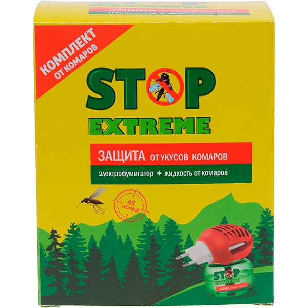 Комплект для захисту від комарів Stop Extreme електрофумігатор + рідина проти комарів 30 мл