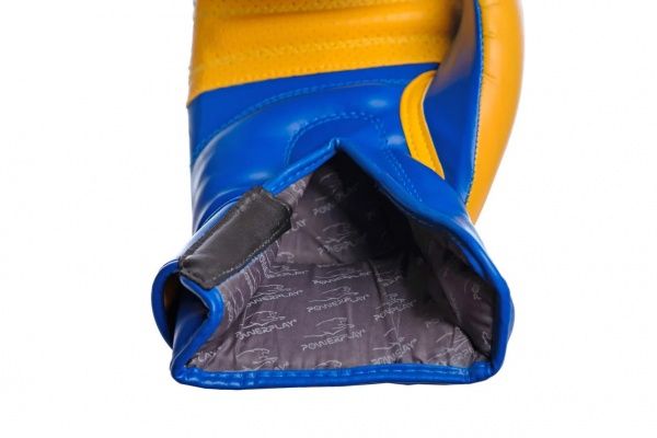 Боксерські рукавиці PowerPlay р. 16 16oz 3021_16 синій із жовтим