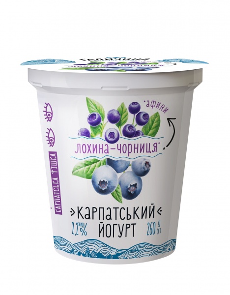 Йогурт Галичина Лохина-чорниця 2,2% 260 г 