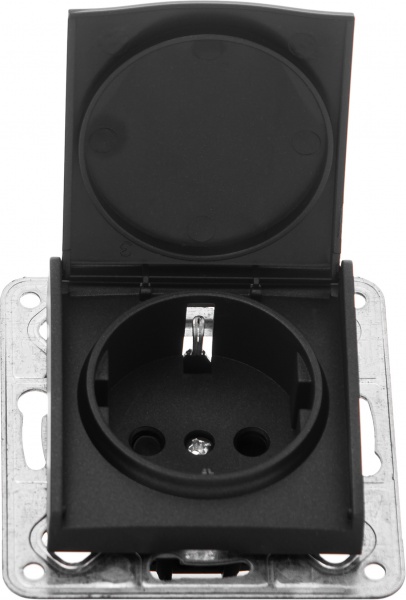 Розетка LXL Tesla TLXL3512A з кришкою графіт 8536699090