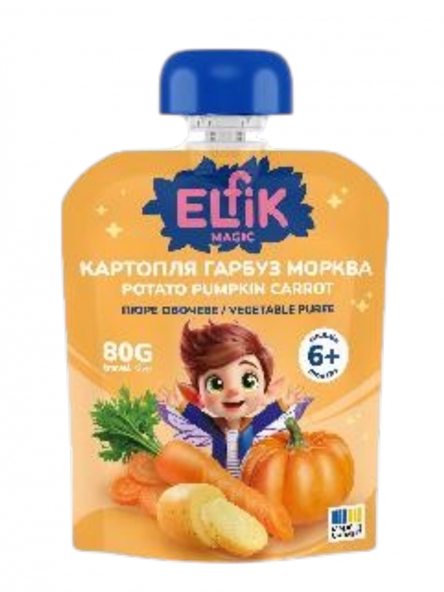 Пюре овочеве Elfik Magic Картопля-Гарбуз-Морква 80 г — фото 1