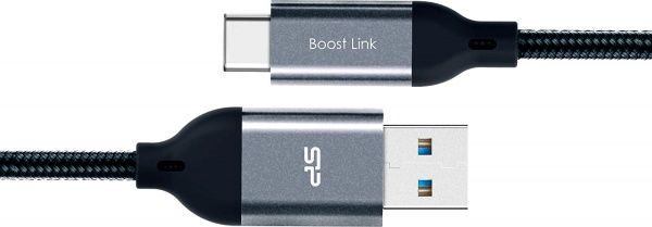 Кабель Silicon Power USB Type-A – USB Type-C 1 м чорний (LK30 Black/Nylon) 