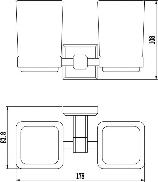 Стакан для зубних щіток Aqua Rodos Leonardo 9928А чорний матовий