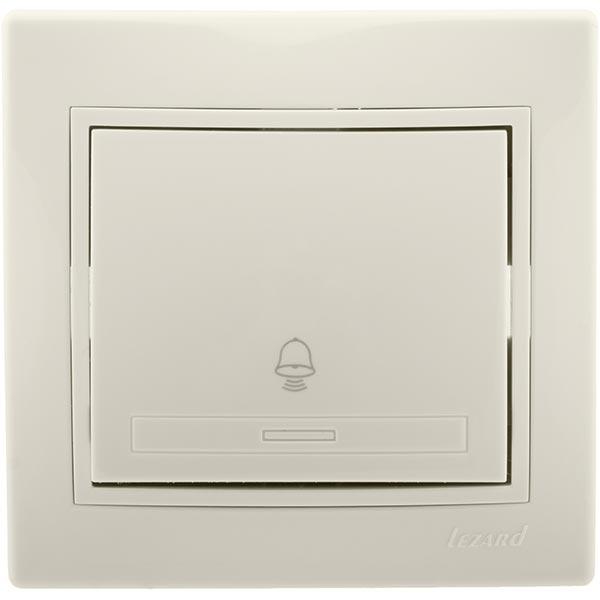 Кнопка звонка Lezard Mira без подсветки 10 А 220В IP20 кремовый