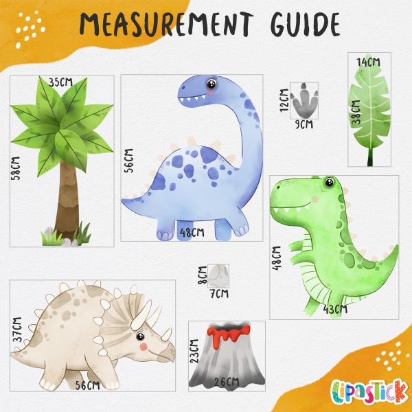 Стикеры-паттерны Lipastick Динозавры 120х80 см 7202102