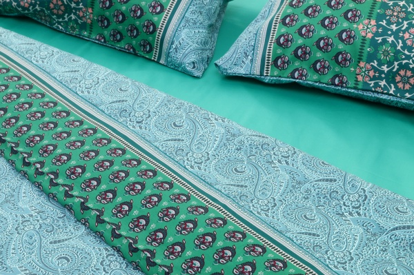 Комплект постільної білизни Laglio V.1 2 зелений із малюнком Grandfoulard 