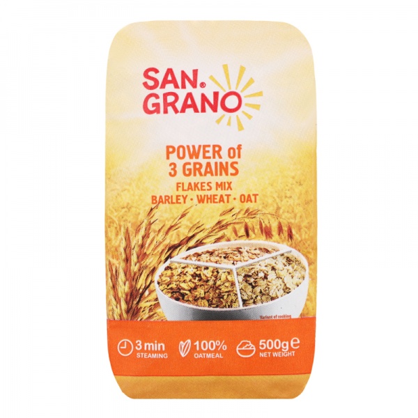 Пластівці вівсяні San Granola сила 3-х злаків 500 г 