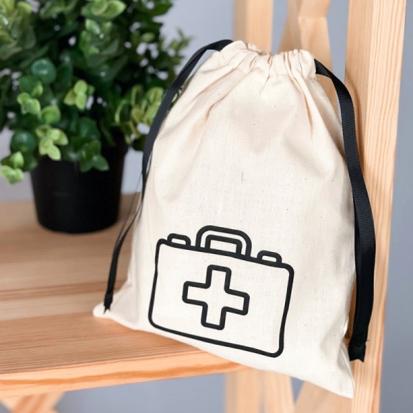 Органайзер Organize Drugs бавовняний для ліків 19*23 см (світлий) бежевий 