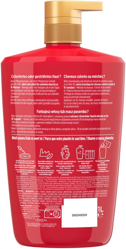 Шампунь Elseve Elseve Color-Vive Експерт Кольори для фарбованого або мелірованого волосся 1000 мл