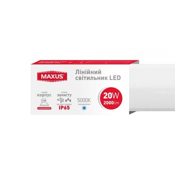 Світильник лінійний Maxus Batten Light LED 20 Вт 5000 К денний 1-MBT-2050-PC 
