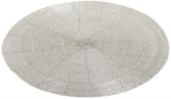 Коврик для сервировки 30 см серебряный бисер Koopman