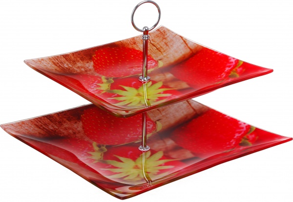 Блюдо квадратне 2-х ярусне Frutta Fiora 