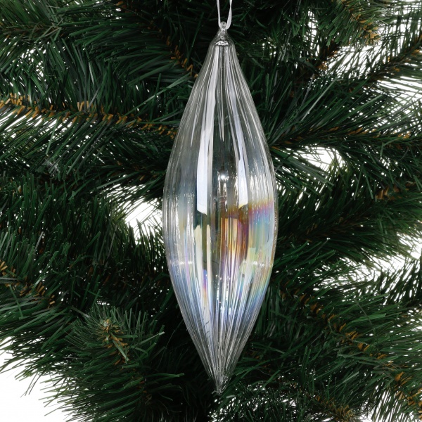 Елочная игрушка в форме сосульки 21 см 