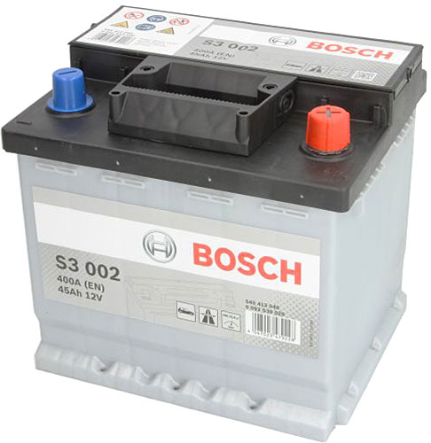 Аккумулятор автомобильный Bosch S3 45Ah 400A 12V «+» справа (BO 0092S30020)