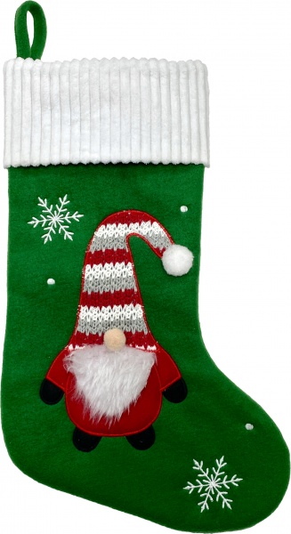 Чобіток декоративний La Nuit Дід Мороз 39x27 см зелений 