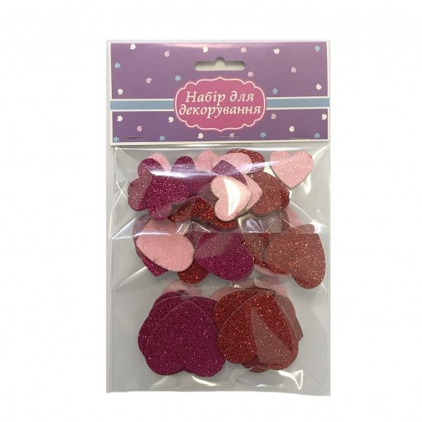 Наклейка Сердца 3 цвета 45 шт.