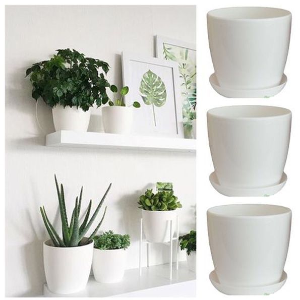 Горщик пластиковий Омела Омела Глянець 2,2 літра круглий 2,2л білий 