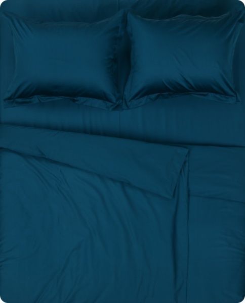 Комплект постільної білизни Solid сімейний зелений La Nuit 