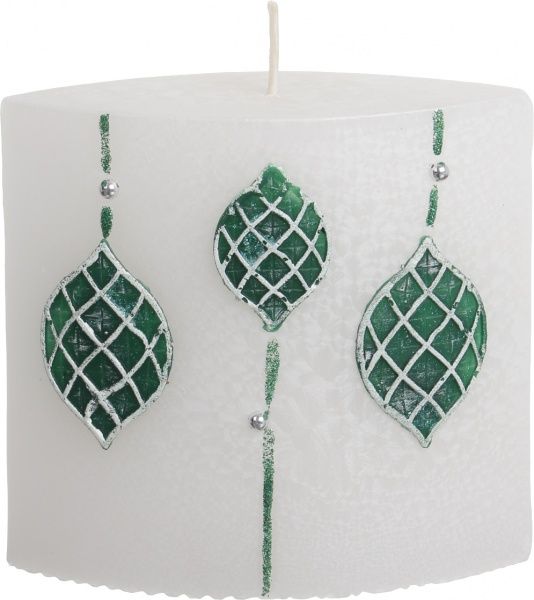 Свічка декоративна Аплікація зелена 55x125 Pako-If