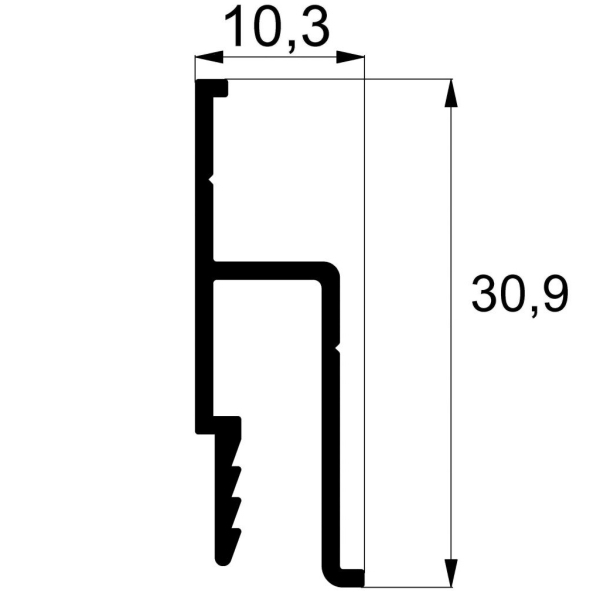 Профіль натяжної стелі h-подібний перфорація 3022 2 м